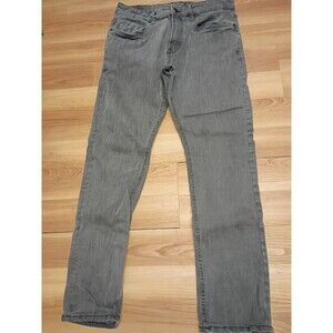 Buffalo David Bitton Jackson X Jean Mens 34x32  Gray Stretch Str Leg Embroidered